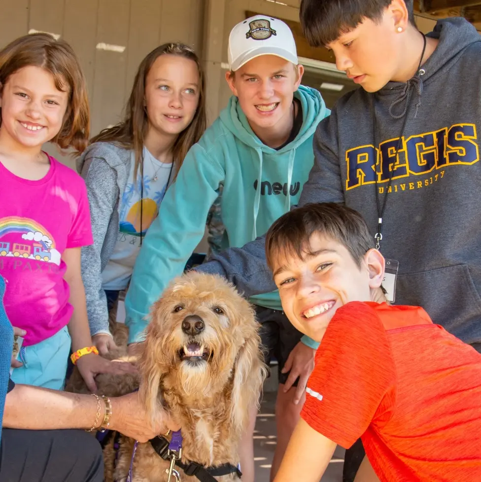 Kids and a dog